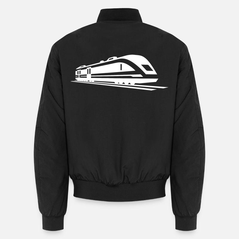 Zug Zeichnung - Unisex Bomberjacke - Schwarz