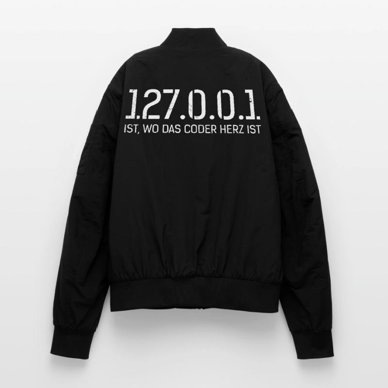 Science Coder 127.0.0.1 IST. WO CODER HERZ IST Unisex Bomberjacke
