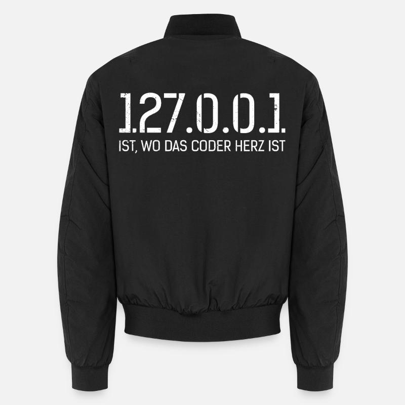 Science Coder 127.0.0.1 IST. WO CODER HERZ IST Unisex Bomberjacke