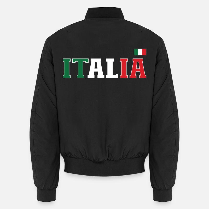 Italy Flag - Unisex Bomber Jacket - black
