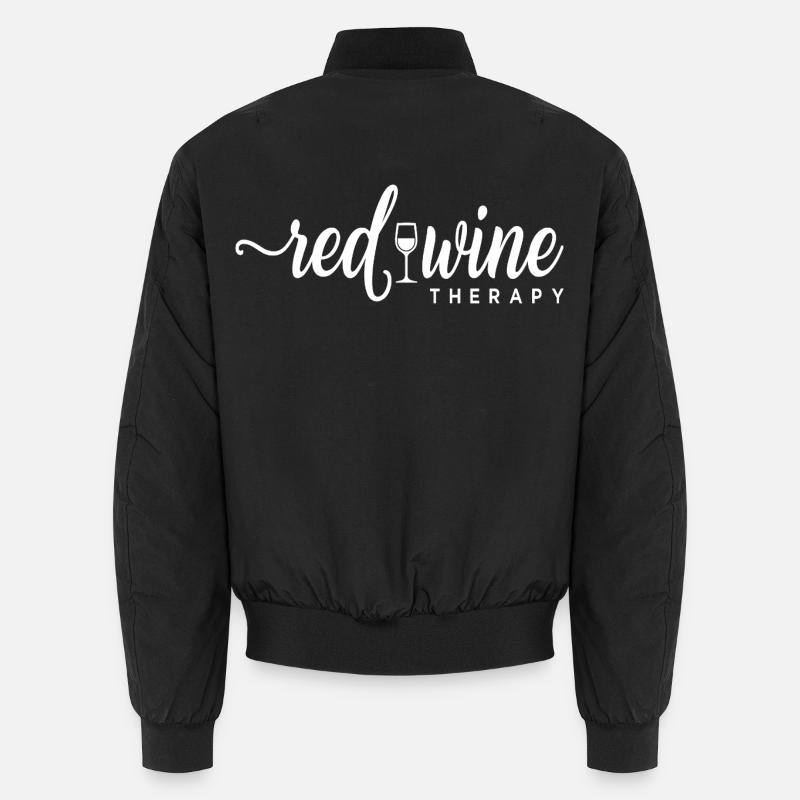 Red Wine Therapy Wine Saying Relaxation Unisex Bomber Jacket