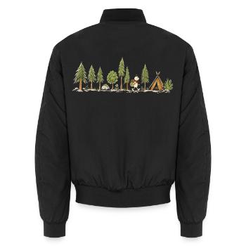 Wandern Camping Pfadfinder Wald Outdoor Abenteuer - Unisex Bomberjacke - Schwarz - Hinten - AI Model Male 185 light (185cm)
