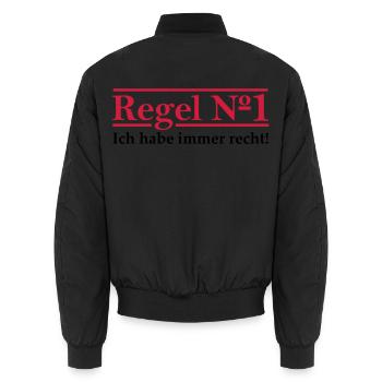 Règle n ° 1 j'ai toujours raison. - Bomber unisexe - noir - Dos - AI Model Male 185 light (185cm)
