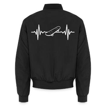 Skateboarder Herzlinie - Unisex Bomberjacke - Schwarz - Hinten - AI Model Male 185 light (185cm)
