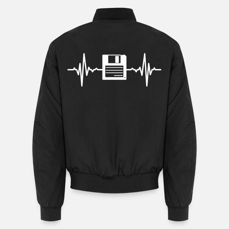 Diskette Herzschlag - Unisex Bomberjacke - Schwarz