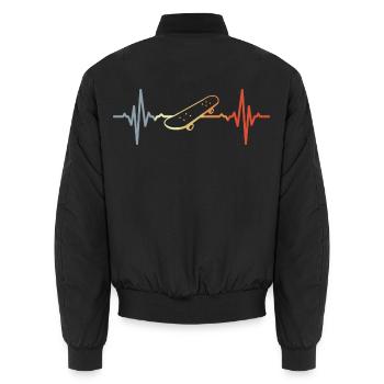 Vintage Skateboard Heartbeat - Bomber unisexe - noir - Dos - AI Model Male 185 light (185cm)