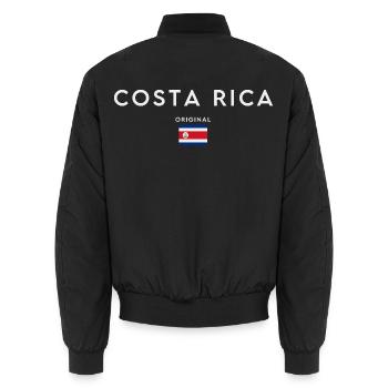 Drapeau du Costa Rica, fierté costaricienne - Bomber unisexe - noir - Dos - AI Model Male 185 light (185cm)