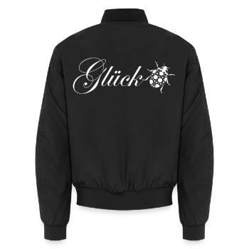 Glück / Marienkäfer / Glücksbringer - Unisex Bomberjacke - Schwarz - Hinten - AI Model Male 185 light (185cm)