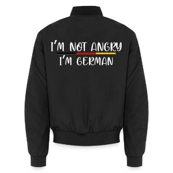 Déclaration d’identité allemande humoristique - Bomber unisexe - noir - Dos - AI Model Male 185 light (185cm)