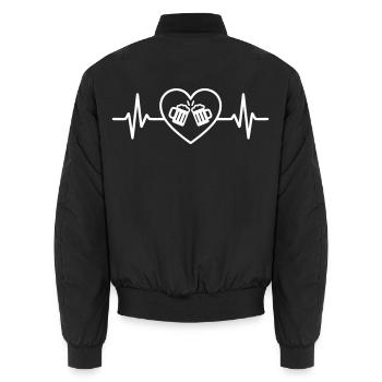 Apéro Team Bière Cœur Amis Fête Trinquons - Bomber unisexe - noir - Dos - AI Model Male 185 light (185cm)