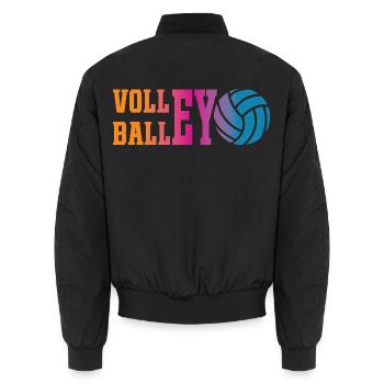 Buntes Volleyball - Unisex Bomberjacke - Schwarz - Hinten - AI Model Male 185 light (185cm)