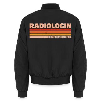 Radiologist Radiologist Radiology Radiologist - Unisex Bomber Jacket - black - Back - AI Model Male 185 light (185cm)