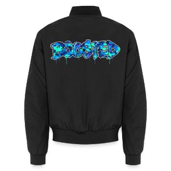 Boosted Camouflage Motiv für Turbo Schrauber - Unisex Bomberjacke - Schwarz - Hinten - AI Model Male 185 light (185cm)