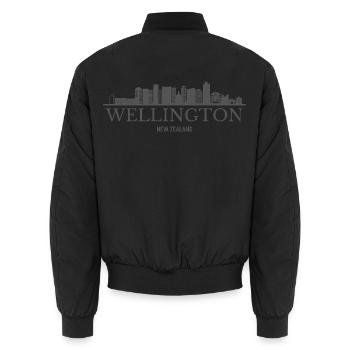 Silhouette de Wellington, silhouette de Wellington - Bomber unisexe - noir - Dos - AI Model Male 185 light (185cm)