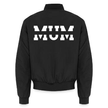 Mama. MAMA - Unisex Bomberjacke - Schwarz - Hinten - AI Model Male 185 light (185cm)