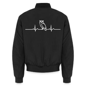 Ligne Cœur de Hibou - Bomber unisexe - noir - Dos - AI Model Male 185 light (185cm)