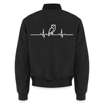Eulenliebe - Unisex Bomberjacke - Schwarz - Hinten - AI Model Male 185 light (185cm)