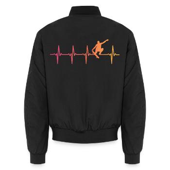 Skater Skater Sunset Heartbeat Skateboard - Unisex Bomberjacke - Schwarz - Hinten - AI Model Male 185 light (185cm)