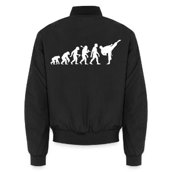 Karate Evolution für Karate und Martial Arts - Unisex Bomberjacke - Schwarz - Hinten - AI Model Male 185 light (185cm)