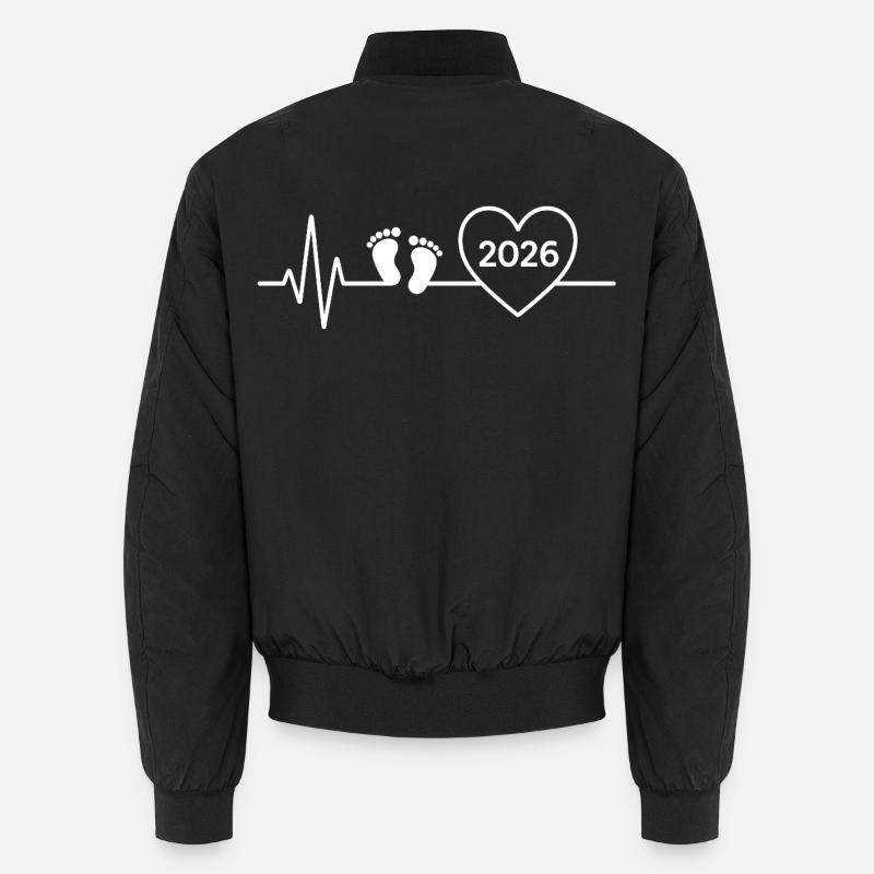 Baby 2026 Ankündigung des zukünftigen Babys, Mama oder Vaters Unisex Bomberjacke