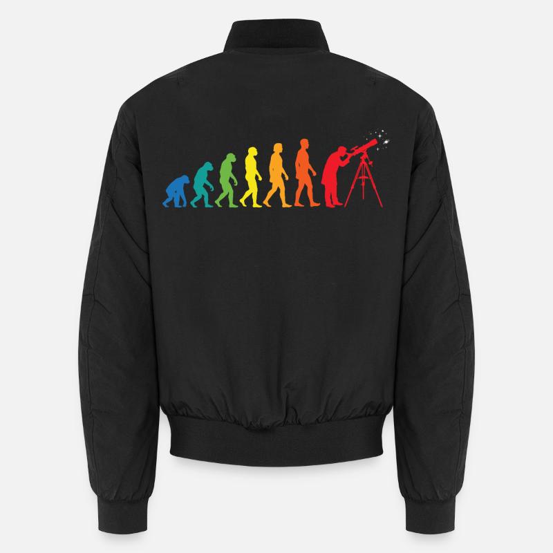 Evolution Astronomie – Weltraum Teleskop Design Unisex Bomberjacke