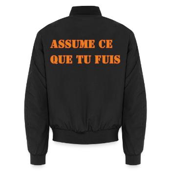 ASSUME CE QUE TU FUIS - Bomber unisexe - noir - Dos - AI Model Male 185 light (185cm)