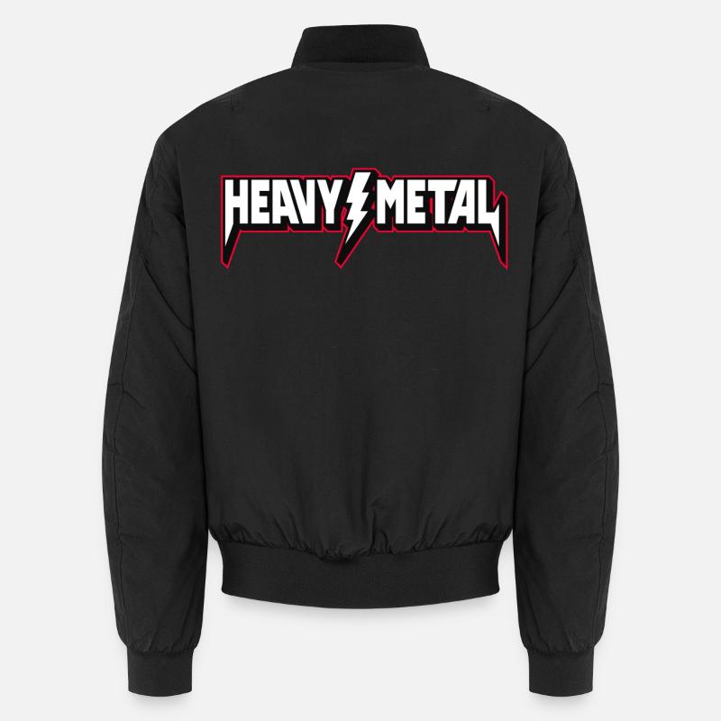 Heavy Metal 3D Logo - Unisex Bomber Jacket - black