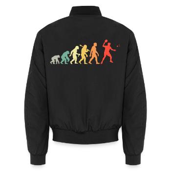 Retro Tischtennis Evolution für Ping-Pong-Spieler - Unisex Bomberjacke - Schwarz - Hinten - AI Model Male 185 light (185cm)