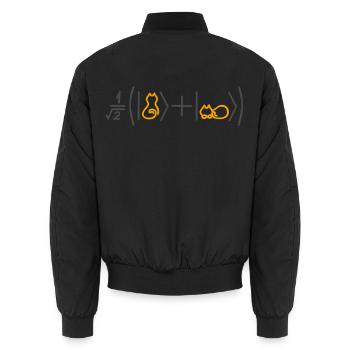 Keine Katzen wurden verletzt (für helle Hintergründe) - Unisex Bomberjacke - Schwarz - Hinten - AI Model Male 185 light (185cm)