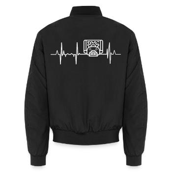 Herzschlag Game Development - Unisex Bomberjacke - Schwarz - Hinten - AI Model Male 185 light (185cm)