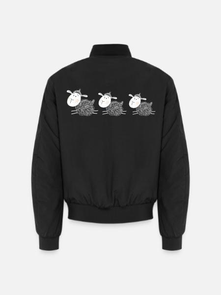 Drei Schafe sind Beste Freunde - Schaf - Lamm - Unisex Bomberjacke - Schwarz