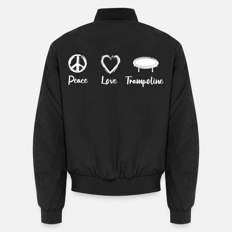 Peace Love Trampolines - Unisex Bomber Jacket - black