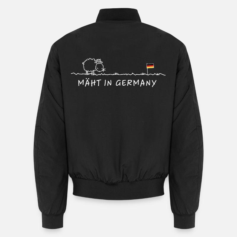 Mowing in Germany – Made in Germany Sheep Pun Unisex Bomber Jacket