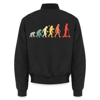 Retro Roller Evolution Elektroroller Rollerfahrer - Unisex Bomberjacke - Schwarz - Hinten - AI Model Male 185 light (185cm)