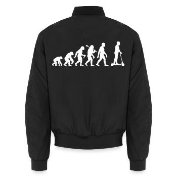 Roller Evolution Rollerfahrer Elektroroller - Unisex Bomberjacke - Schwarz - Hinten - AI Model Male 185 light (185cm)