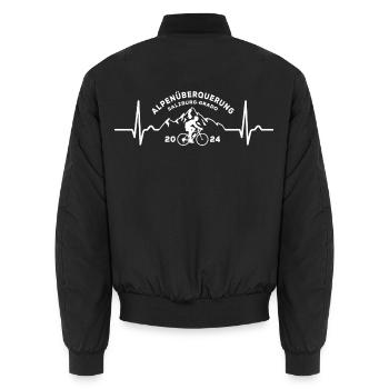 Alpenüberquerung Alpen 2024 Salzburg Grado - Unisex Bomberjacke - Schwarz - Hinten - AI Model Male 185 light (185cm)