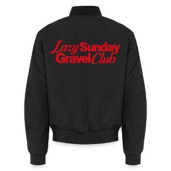 Lazy Sunday Gravel Club Logo - Unisex Bomberjacke - Schwarz - Hinten - AI Model Male 185 light (185cm)