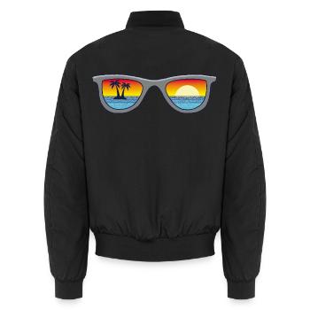 Sonnenbrille und Paradies - Unisex Bomberjacke - Schwarz - Hinten - AI Model Male 185 light (185cm)