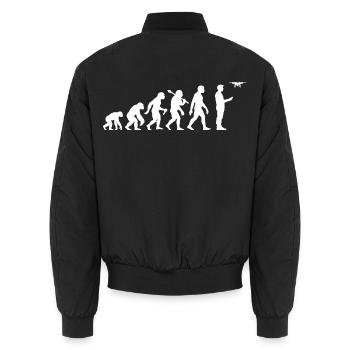 Drohne Pilot Evolution Für Erprobte Drone Piloten - Unisex Bomberjacke - Schwarz - Hinten - AI Model Male 185 light (185cm)