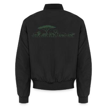 Big Five Safari Wildlife African Safari Animals - Unisex Bomberjacke - Schwarz - Hinten - AI Model Male 185 light (185cm)