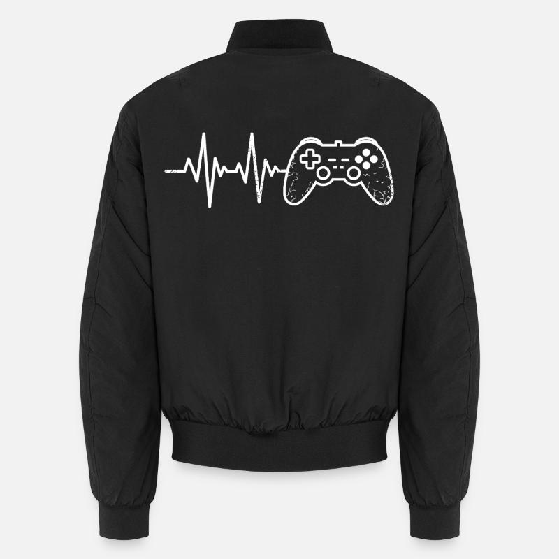 Gaming Pulse Controller Sketch - Unisex Bomber Jacket - black