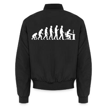 Gamer Evolution für Retro Gaming Videospiele - Unisex Bomberjacke - Schwarz - Hinten - AI Model Male 185 light (185cm)