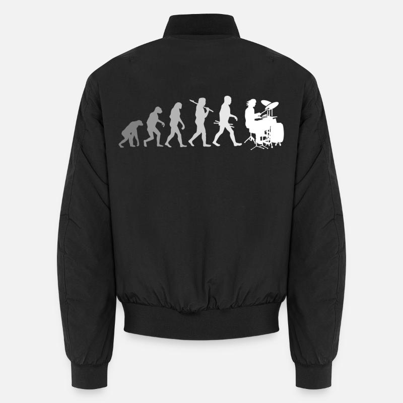 Evolution of Drums Drummer Shirt - Unisex Bomberjacke - Schwarz