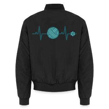 Amateurs de fils à crochet drôles adorent - Bomber unisexe - noir - Dos - AI Model Male 185 light (185cm)