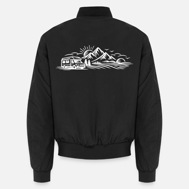 Campingauto Landschaft  - Unisex Bomberjacke - Schwarz