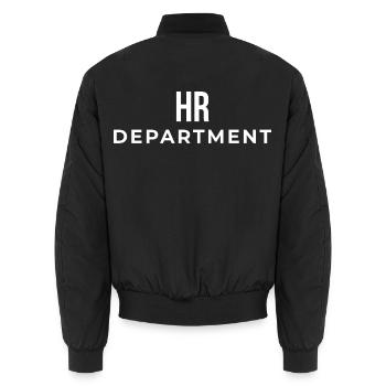 Typografie der Personalabteilung - Unisex Bomberjacke - Schwarz - Hinten - AI Model Male 185 light (185cm)