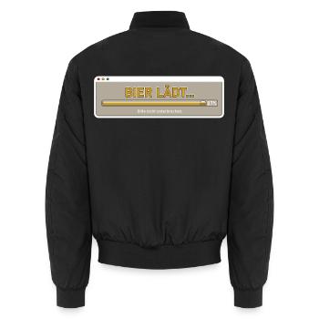 Bier lädt Ladebalken Lustiger Spruch Bierliebhaber - Unisex Bomberjacke - Schwarz - Hinten - AI Model Male 185 light (185cm)