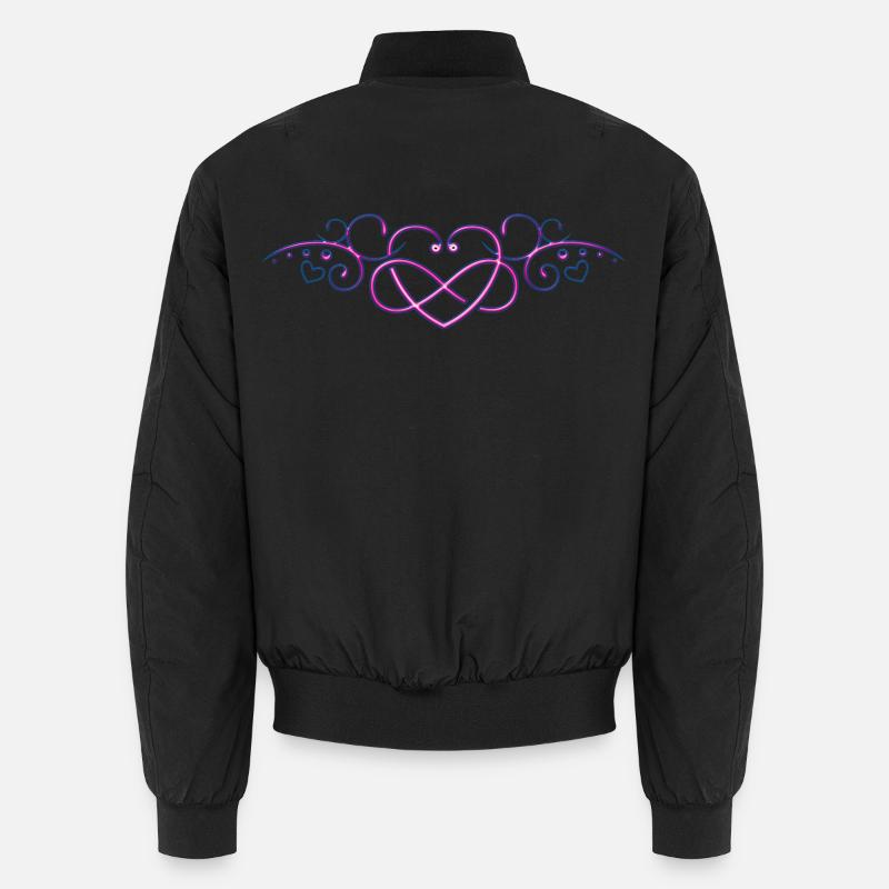 Coeur avec signe de l'infini, rose Bomber unisexe