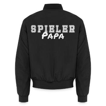 Spieler Papa - Unisex Bomberjacke - Schwarz - Hinten - AI Model Male 185 light (185cm)