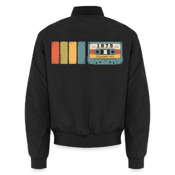 1975 Vintage Original 1975 Geburtstagsgeschenk - Unisex Bomberjacke - Schwarz - Hinten - AI Model Male 185 light (185cm)